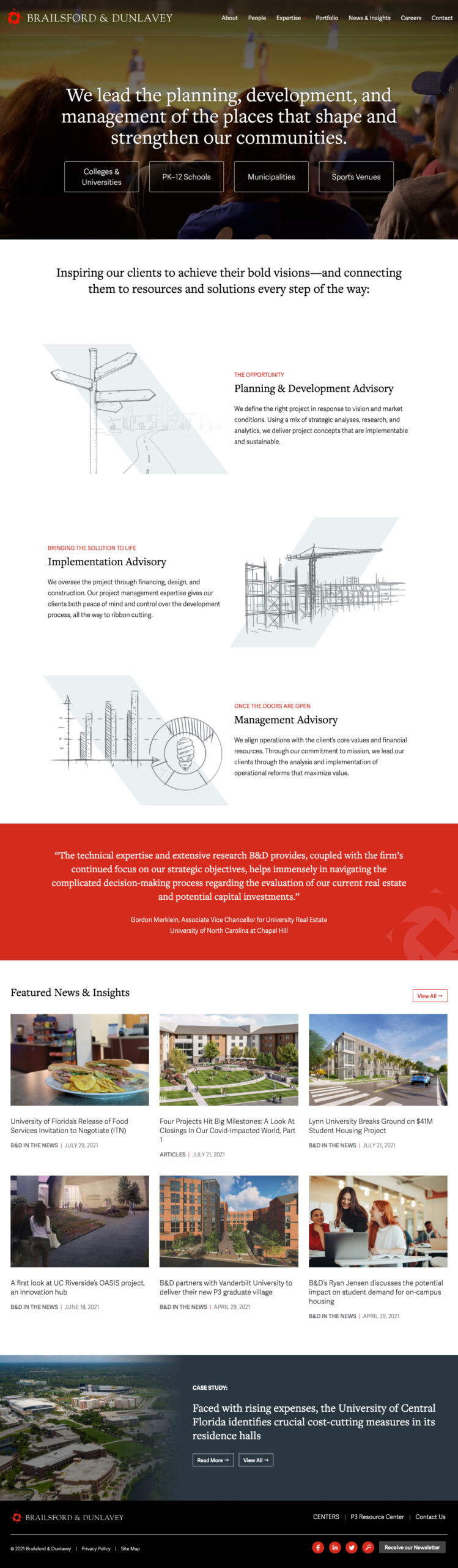 Brailsford & Dunlavey website design detail