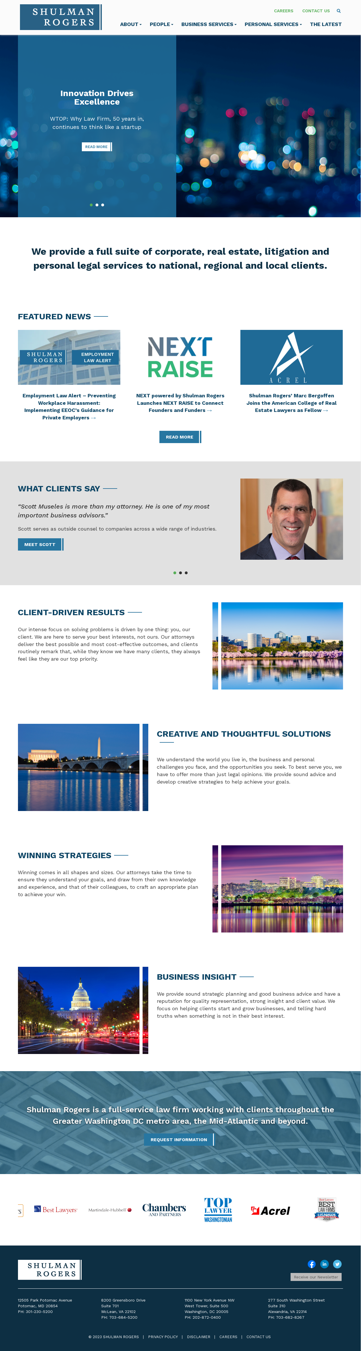 Shulman Rogers website design detail