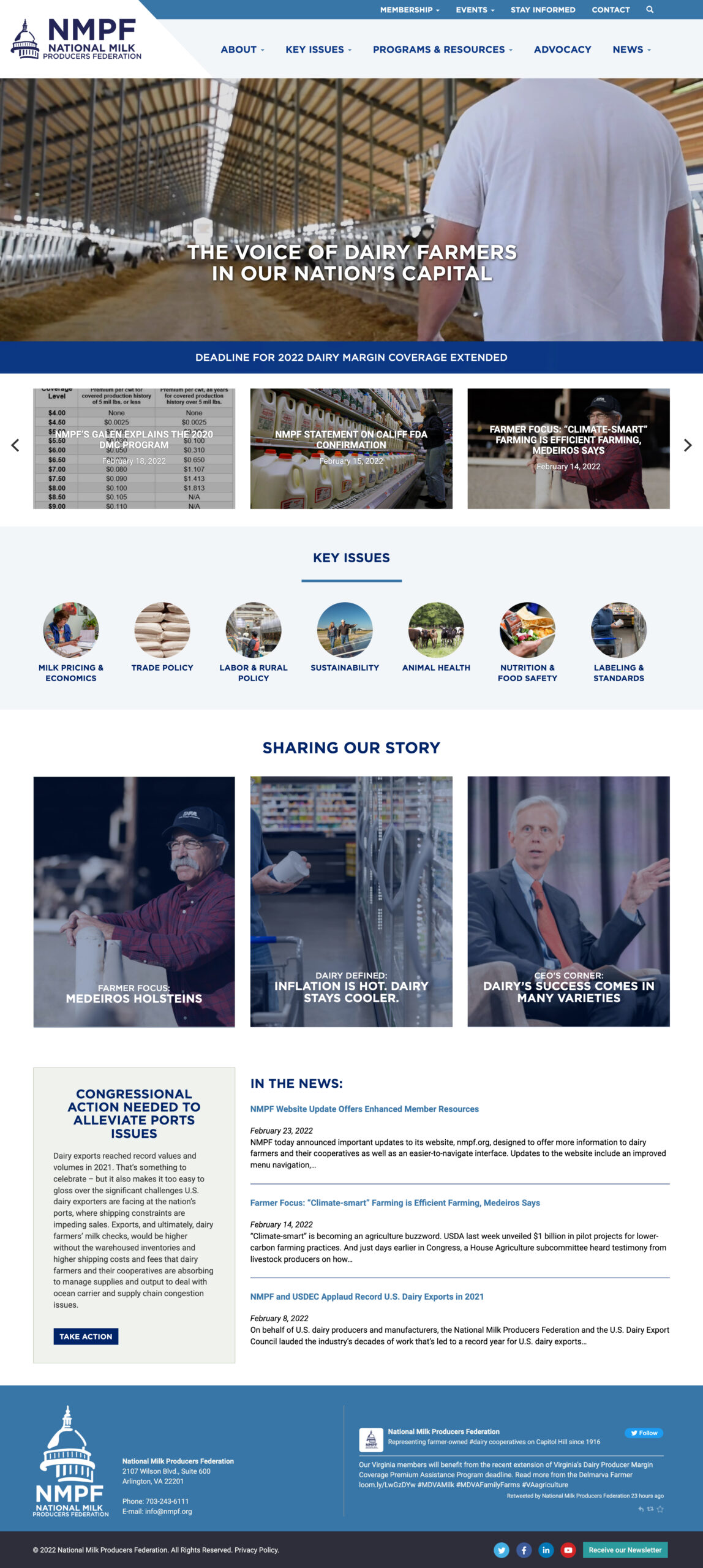 National Milk Producers Federation website design detail