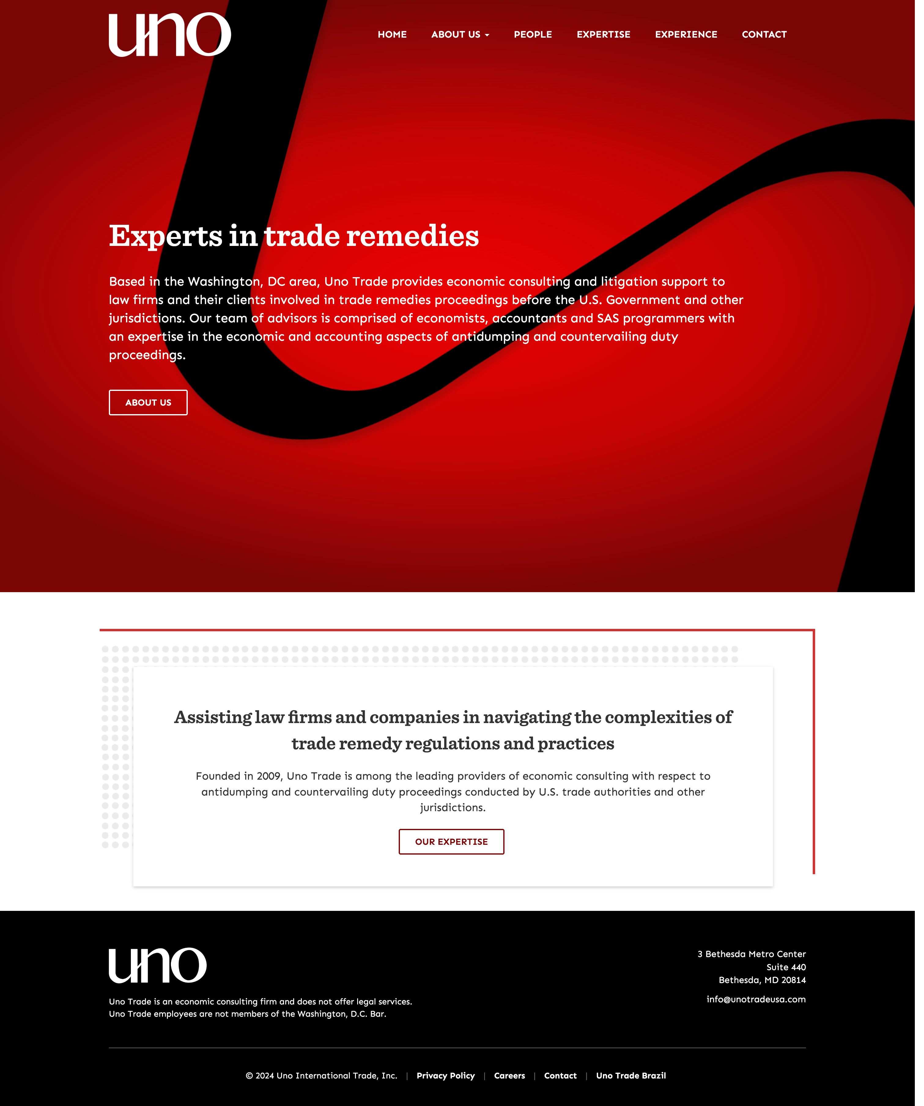 Uno Trade website design detail